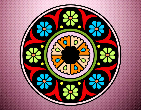 Desenho Mandala flor pintado por leocarvalh