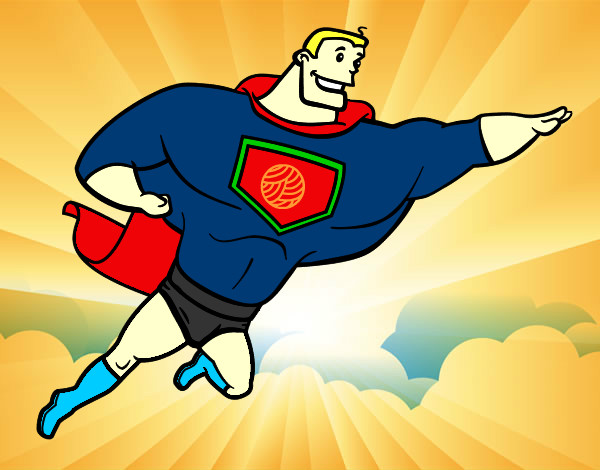 Desenho Super herói enorme pintado por Davip
