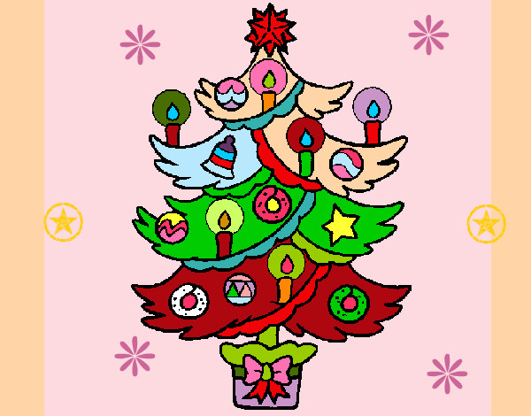 Desenho Árvore de natal com velas pintado por Casiosouza