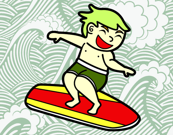 Desenho Chico surf pintado por beatrizmir