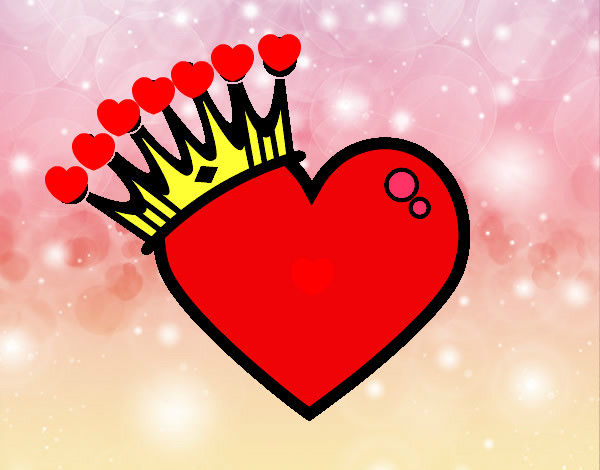 Desenho Coração com coroa pintado por jhonatan9