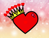 Desenho Coração com coroa pintado por jhonatan9