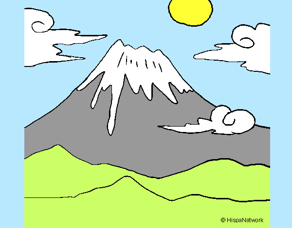 Desenho Monte Fuji pintado por kazumi