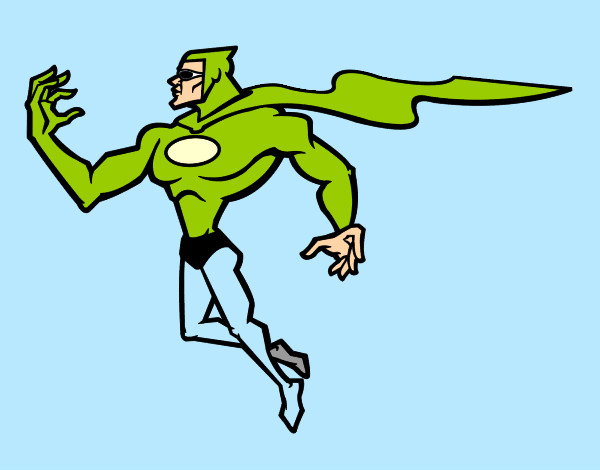 Desenho Super herói poderoso pintado por beatrizmir