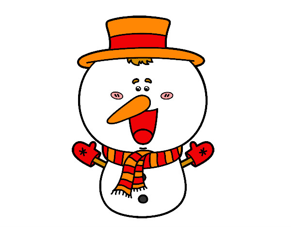 Desenho Boneco de neve cabeçudo pintado por isad