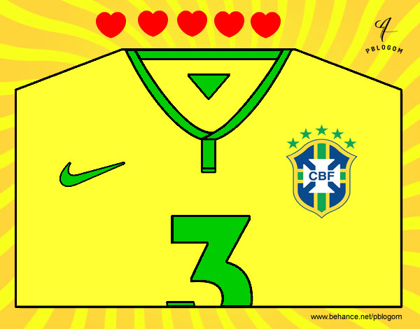 Desenho Camisa da copa do mundo de futebol 2014 do Brasil pintado por isad