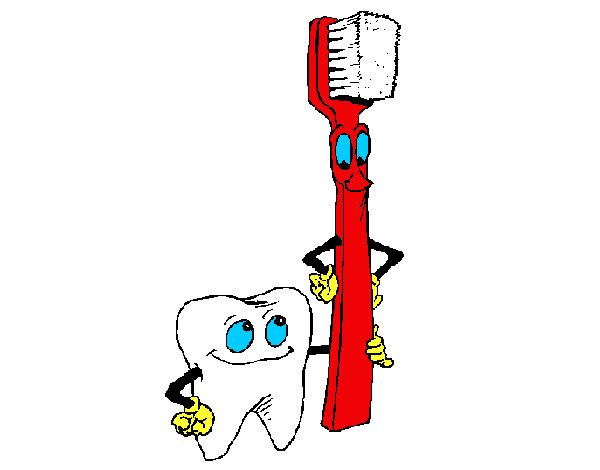 Desenho Dentes e escova de dentes pintado por isad