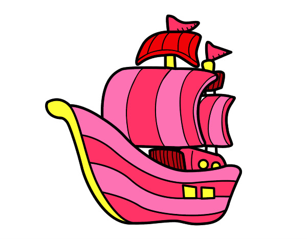 Desenho Embarcação piratas pintado por dika