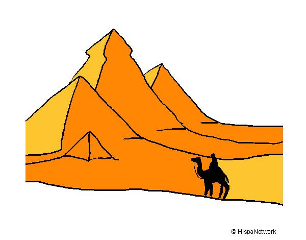 Desenho Paisagem com pirâmides pintado por gicelia