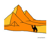 Desenho Paisagem com pirâmides pintado por gicelia