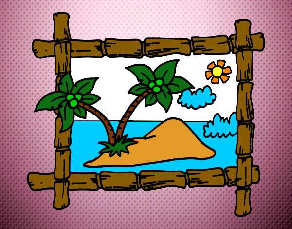 Desenho Quadro com palmeiras pintado por isad