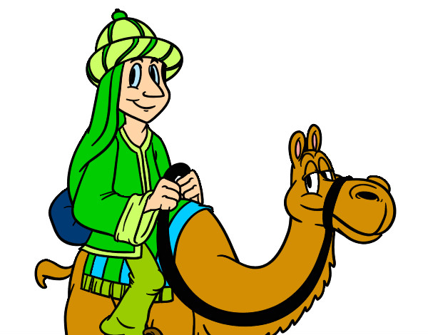 Desenho Rei Melchor a camelo pintado por isad