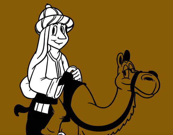 Desenho Rei Melchor a camelo pintado por isad