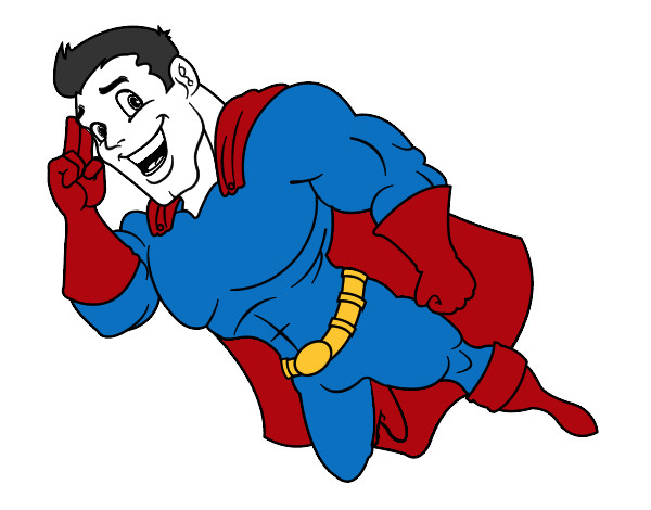 Desenho Superherói voando pintado por esdras10