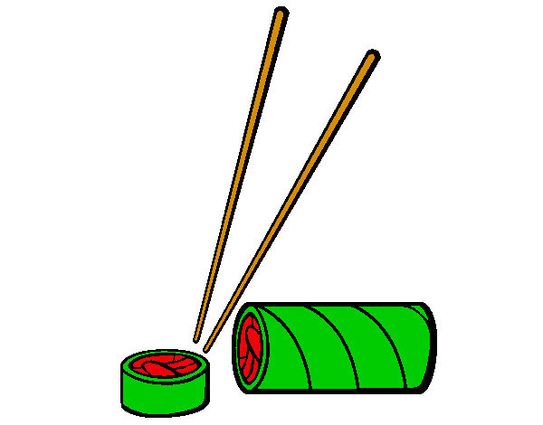 Desenho Sushi pintado por isad