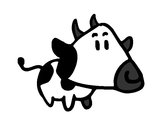 Desenho Vaca com cabeça triangular pintado por LYasser