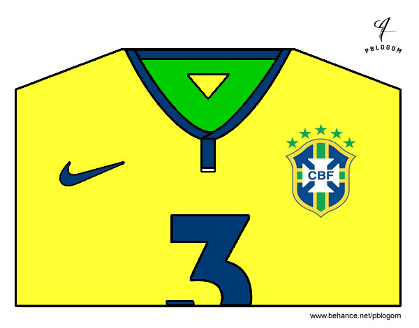 Desenho Camisa da copa do mundo de futebol 2014 do Brasil pintado por reizinho
