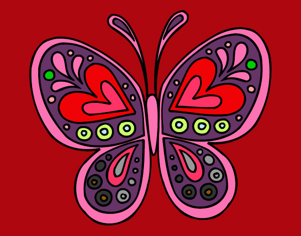 Desenho Mandala borboleta pintado por vanessades