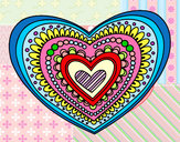 Desenho Mandala coração pintado por leocarvalh