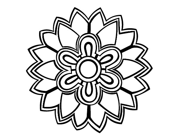 Desenho Mandala em forma flor weiss pintado por annaval