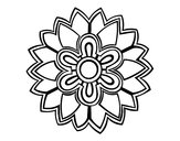 Desenho Mandala em forma flor weiss pintado por annaval