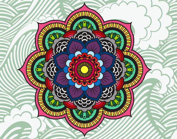 Desenho Mandala flor oriental pintado por Alinerb28