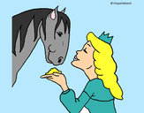 Desenho Princesa e cavalo pintado por gleicy