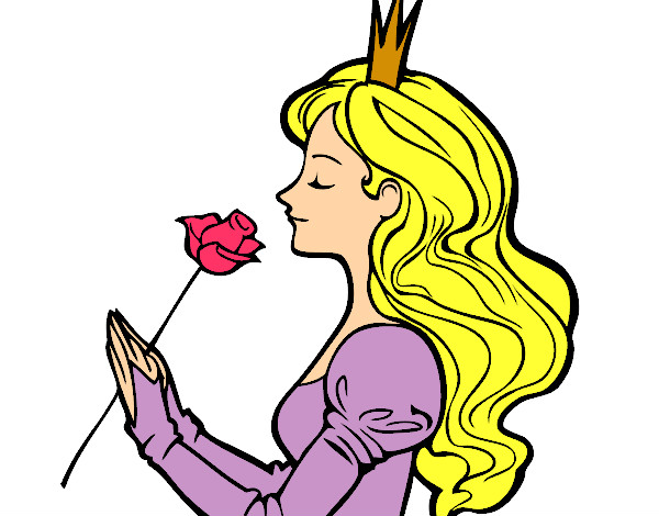 Desenho Princesa e rosa pintado por camilycam
