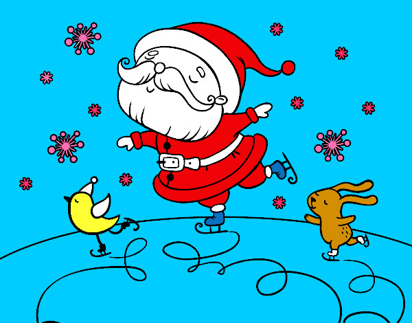 Desenho Santa Claus a patinar pintado por Maay