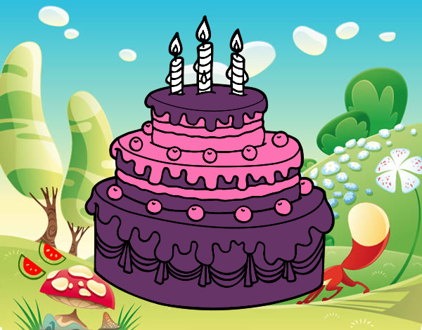 Desenho Torta de Aniversário pintado por sarahlari