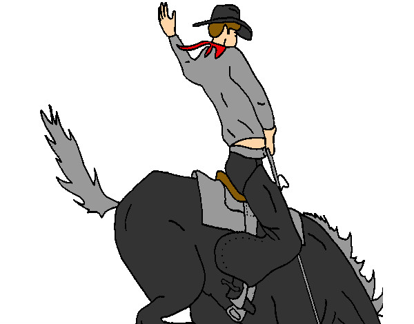 Desenho Vaqueiro a cavalo pintado por LYasser