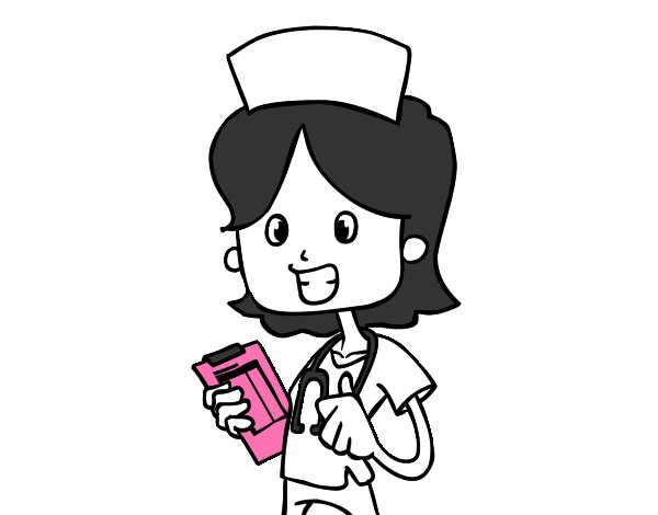 Desenho Enfermeira a visita pintado por bhun