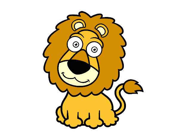 Desenho Leão simpático pintado por Vidafeliz