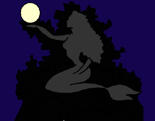 Desenho Silhueta de sereia pintado por Vidafeliz