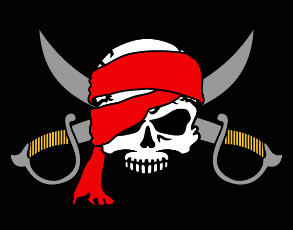 Desenho Símbolo pirata pintado por Vidafeliz