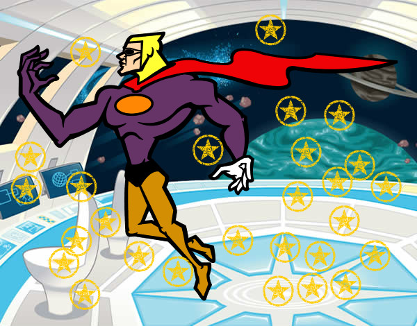 Desenho Super herói poderoso pintado por Eduardocor