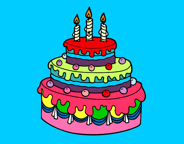 Desenho Torta de Aniversário pintado por graze 