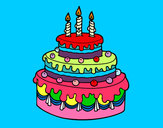 Desenho Torta de Aniversário pintado por graze 