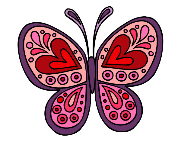 Desenho Mandala borboleta pintado por amorimm