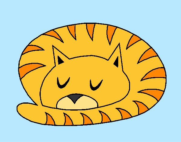 Desenho Gato a dormir pintado por erick12