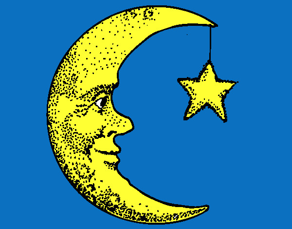 Desenho Lua e estrela pintado por daniel12