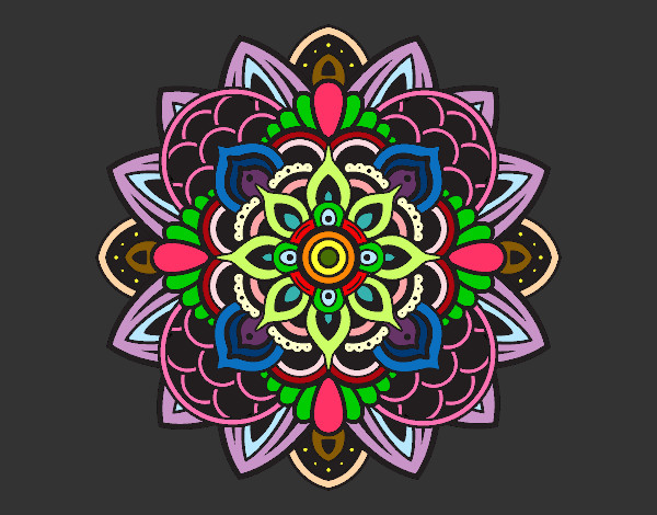 Desenho Mandala decorativa pintado por Marchi