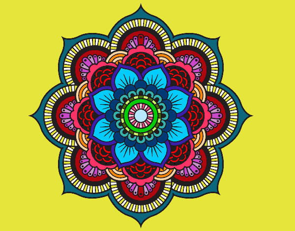 Desenho Mandala flor oriental pintado por Marchi