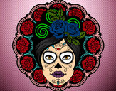 Desenho Crânio mexicano feminino pintado por anaclara_r