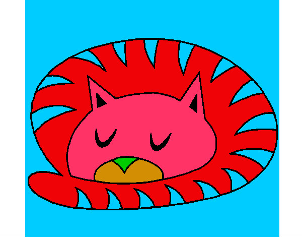 Desenho Gato a dormir pintado por Altamir