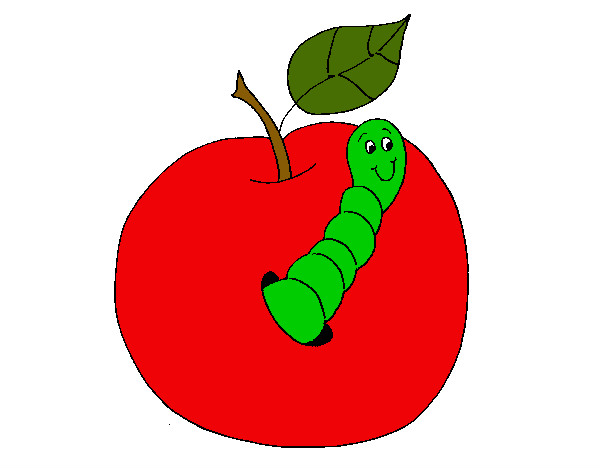 Desenho Maçã com lagarto pintado por anaclara_r