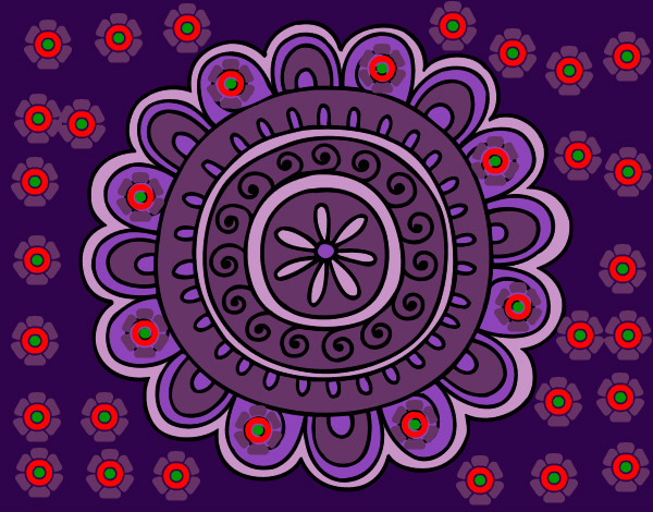 Desenho Mandala alegre pintado por anabeli