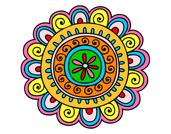 Desenho Mandala alegre pintado por GleicyMaia