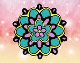 Desenho Mandala com uma flor pintado por anabeli