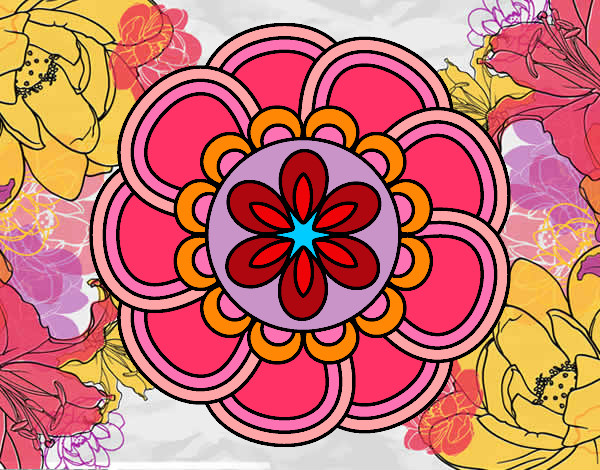Desenho Mandala pétalas pintado por victoria5